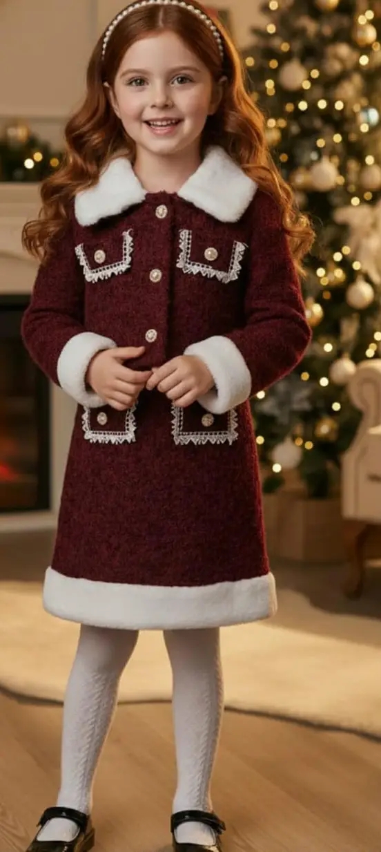 طقم شتوي أنيق لطفلتك 👧❄️