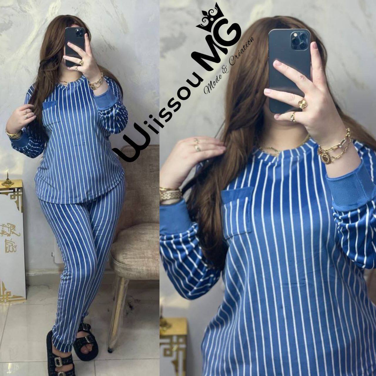 متوفرة من جديد مع كميات طبعاااااا😍  بجامة سامبل تاع كل يوم  قماش : قطيفة فتون  مقاس : M l xl xxl  السعر : 200 الف  سيري فيه ؛ 4 قطع  مستوردة من الصين 🇨🇳