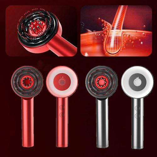 Brosse de massage avec luminothérapie LED - Traitement capillaire