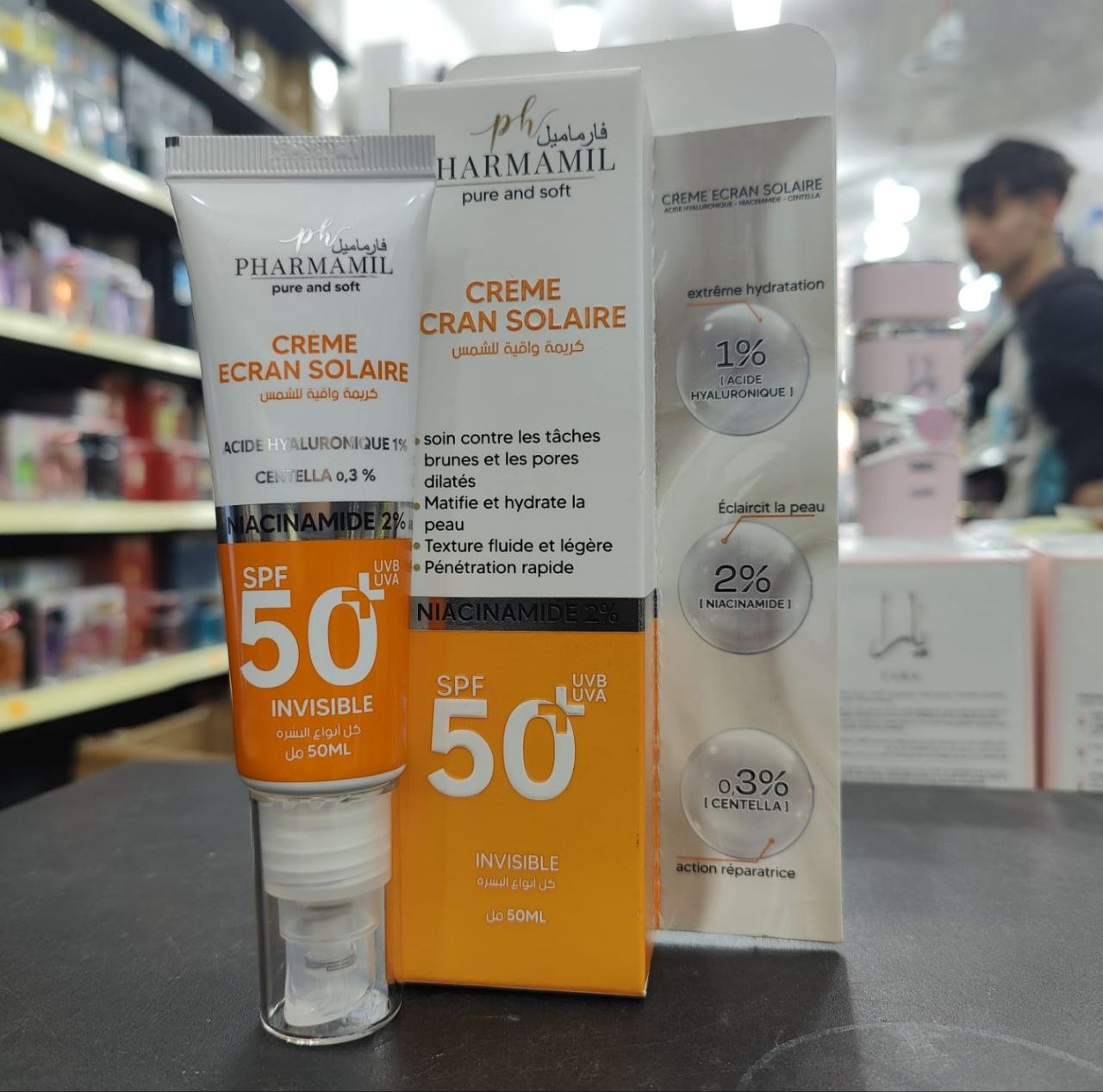 PHARMAMIL Crème Écran Solaire SPF 50+ Invisible - 50ml.